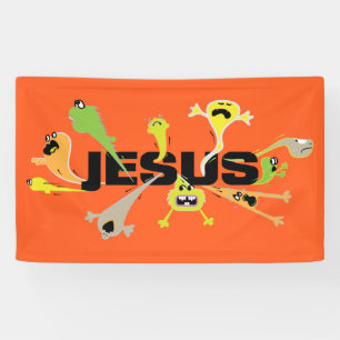 Engelachtige Jezus Spandoek