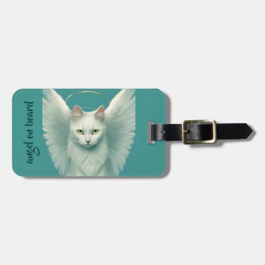 engelachtige kat bagagelabel (Voorkant horizontaal)