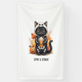 Engelachtige Katte Halloween Spandoek (Verticaal)