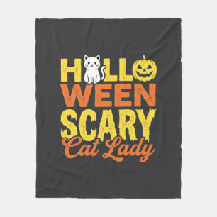 Engelachtige kattenvrouw Halloween-ontwerp_1 Fleece Deken