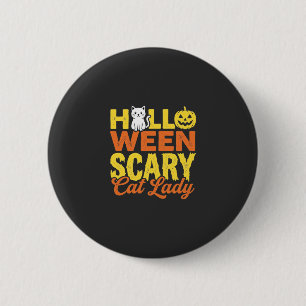 Engelachtige kattenvrouw Halloween-ontwerp_1 Ronde Button 5,7 Cm