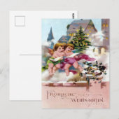 Engelachtige Kerstmis Duivel & Stoute Lijst Waarsc Briefkaart (Voorkant / Achterkant)