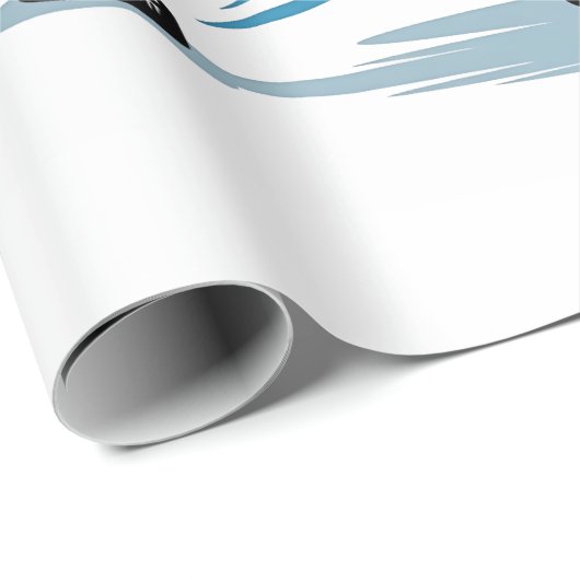 Engelachtige Krampus die ijshockey speelt met Kers Cadeaupapier (Rol Hoek)