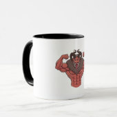 Engelachtige Krampus Kerstmis Flexing Spier Fitnes Mok (Voorkant links)