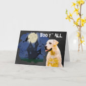 Engelachtige Labrador Halloween Kaart (Gele Bloem)
