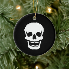 Engelachtige lachende schedel keramisch ornament