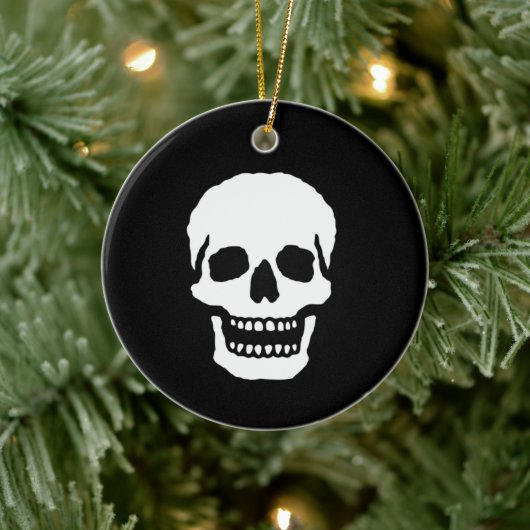 Engelachtige lachende schedel keramisch ornament (Boom)