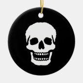 Engelachtige lachende schedel keramisch ornament (Voorkant)