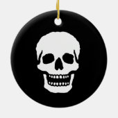 Engelachtige lachende schedel keramisch ornament (Achterkant)