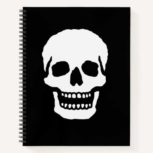 Engelachtige lachende schedel notitieboek (Voorkant)