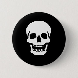 Engelachtige lachende schedel ronde button 5,7 cm