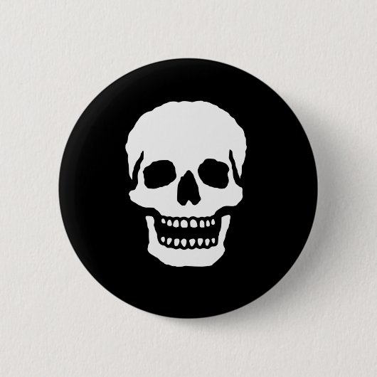 Engelachtige lachende schedel ronde button 5,7 cm (Voorkant)