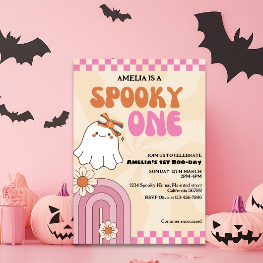 Engelachtige lieve spookachtige roze meisje eerste kaart