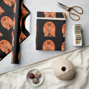 Engelachtige Nacht Halloween Schedel & Vleermuis O Cadeaupapier