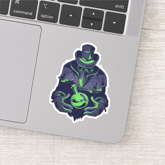 Engelachtige pestdokter Halloween-cadeau gotisch o Sticker (Detail)
