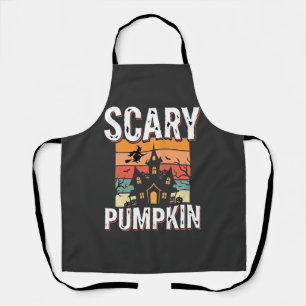 Engelachtige Pompoen Spokenhuis Halloween Ontwerp_ Schort