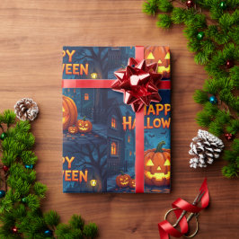 Engelachtige Pompoenen, Geesten & Spinnenweb Desig Cadeaupapier