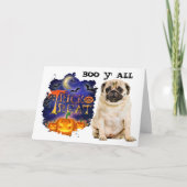 Engelachtige Pug Halloween Kaart (Voorkant)