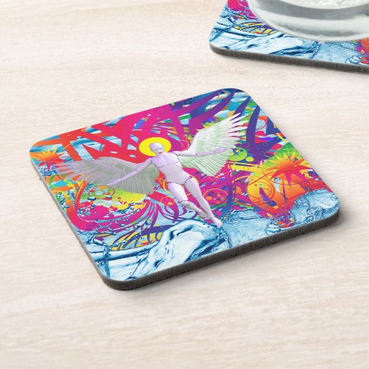 Engelachtige Robot Bier Onderzetter (Linkerzijde)