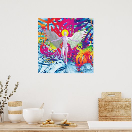 Engelachtige Robot Poster (Keuken)