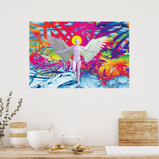 Engelachtige Robot Poster (Keuken)