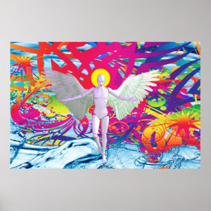 Engelachtige Robot Poster