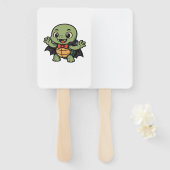 Engelachtige schildpad vampier Halloween Oversized Handwaaier (Voorkant en achterkant)