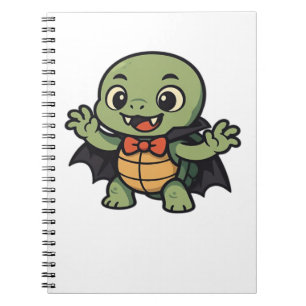 Engelachtige schildpad vampier Halloween Oversized Notitieboek