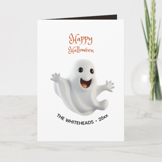 Engelachtige Spoken Halloween Kaart (Voorkant)