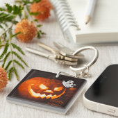 Engelachtige Spook Halloween Sleutelhanger (Voorkant Rechts)