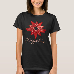 Engelachtige ster rode vleugels t-shirt