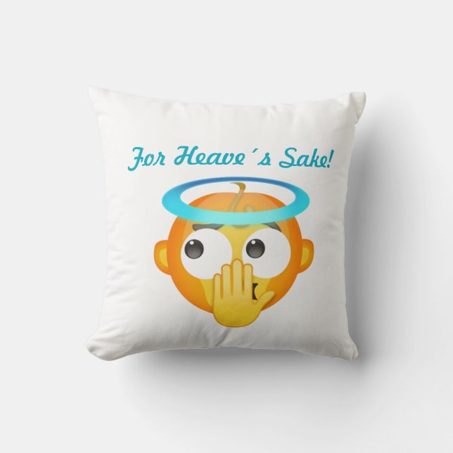 Engelachtige verrassing emoji kussen (Voorkant)