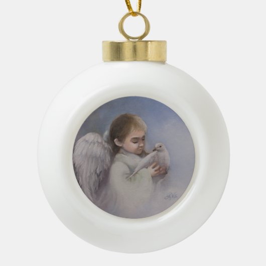 Engelachtige Zegeningen Keramische Bal Ornament (Voorkant)