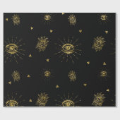 Engelachtige zwarte oog Trick or Treat met een gri Cadeaupapier (Vlak)