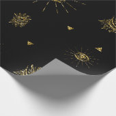 Engelachtige zwarte oog Trick or Treat met een gri Cadeaupapier (Hoek)