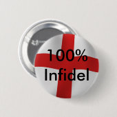 Engeland 100% Infidel Ronde Button 5,7 Cm (Voorkant /achterkant)