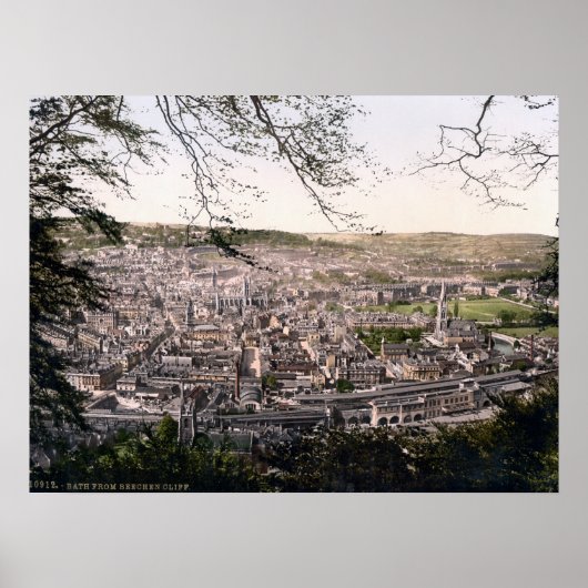 Engeland 1895 Panorama, Bath City Poster (Voorkant)