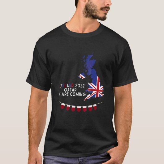 Engeland 2022 Quote Qatar We komen eraan T-shirt (Voorkant)