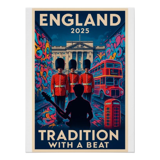 Engeland 2025 – Traditie met een Beat Perfect Poster (Voorkant)