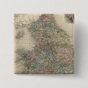 Engeland 3 vierkante button 5,1 cm