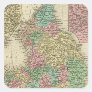 Engeland 6 vierkante sticker