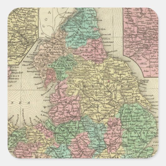 Engeland 6 vierkante sticker (Voorkant)