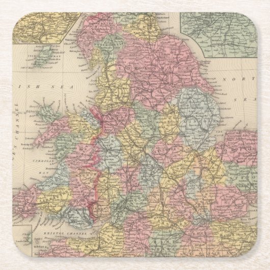 Engeland 9 kartonnen onderzetters (Voorkant)