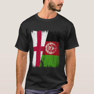 Engeland Afghanistan Halve Vlag Engels Afghaans Er T-shirt