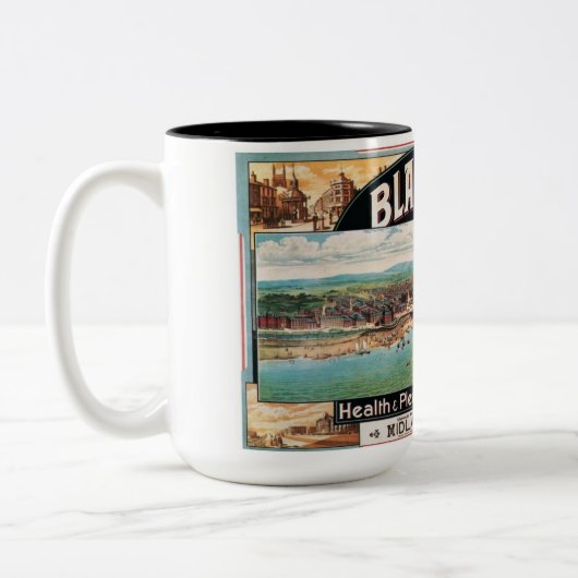  Engeland Blackpool Seaside Advert Tweekleurige Koffiemok (Links)