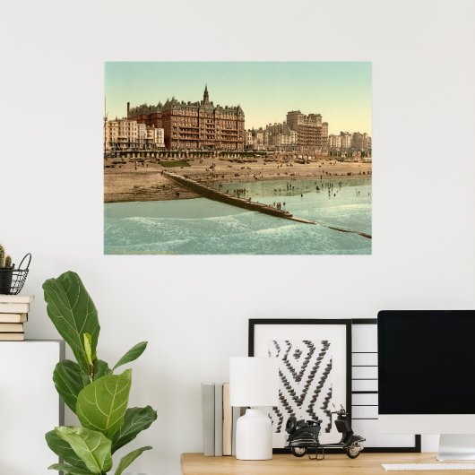  Engeland, Brighton Beach Seaside Poster (Thuiskantoor)