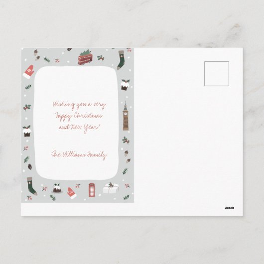 Engeland Britse Seizoenen Groeten Feestdagenkaart (Achterkant)