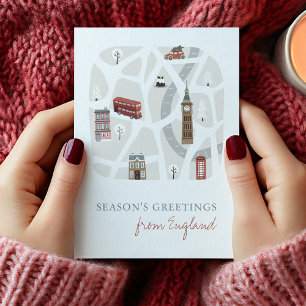 Engeland Britse Seizoensgroeten Kerstkaart Feestdagen Kaart
