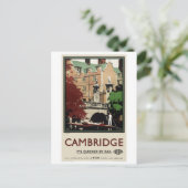 Engeland Cambridge Oude Reisposter Gerestaureerd Briefkaart (Staand voorkant)