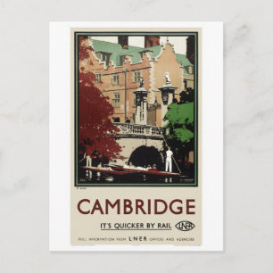 Engeland Cambridge Oude Reisposter Gerestaureerd Briefkaart